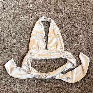 Satin Cream Halter Top